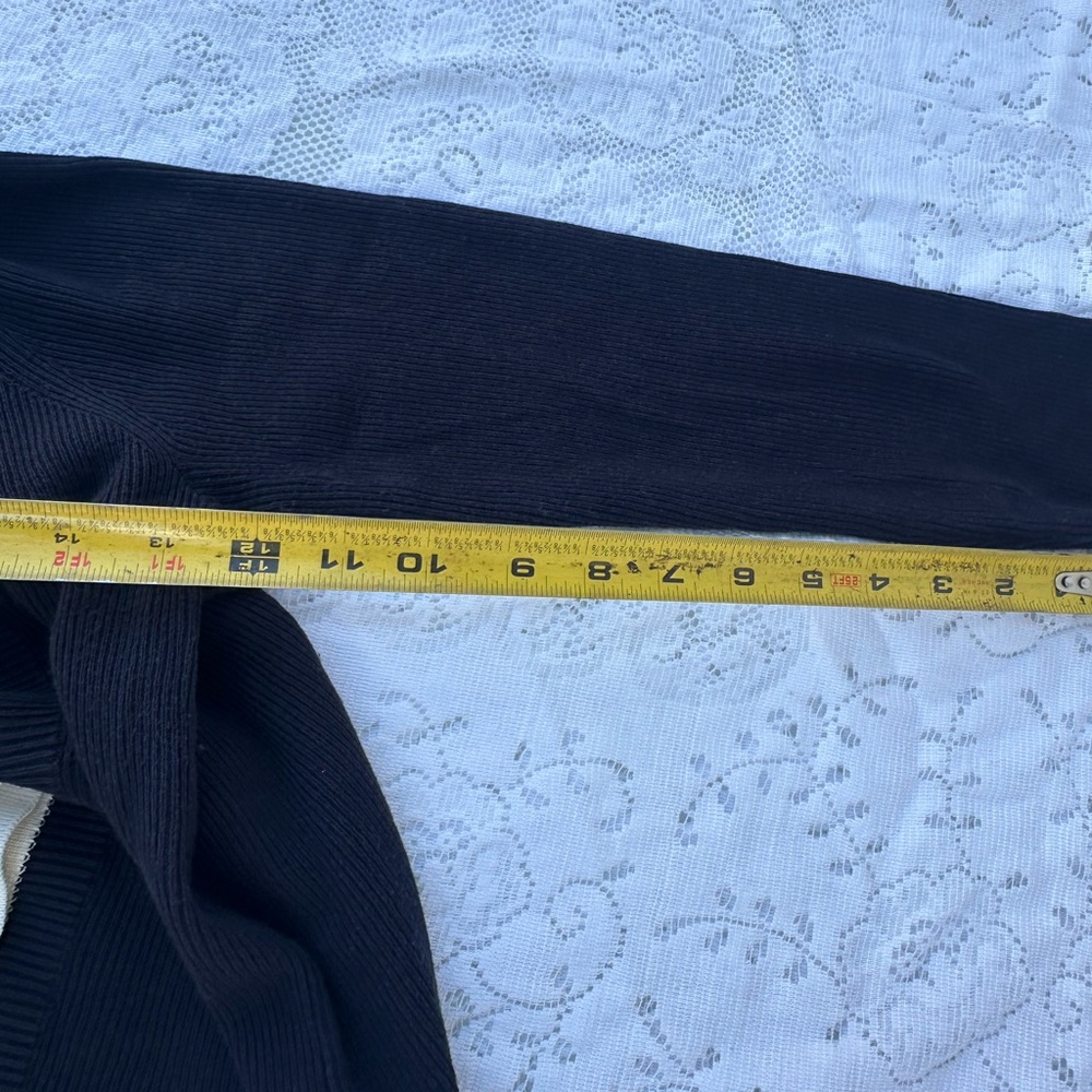 Talbots Navy and Cream Button-Down Cardigan - Picture 7 of 7